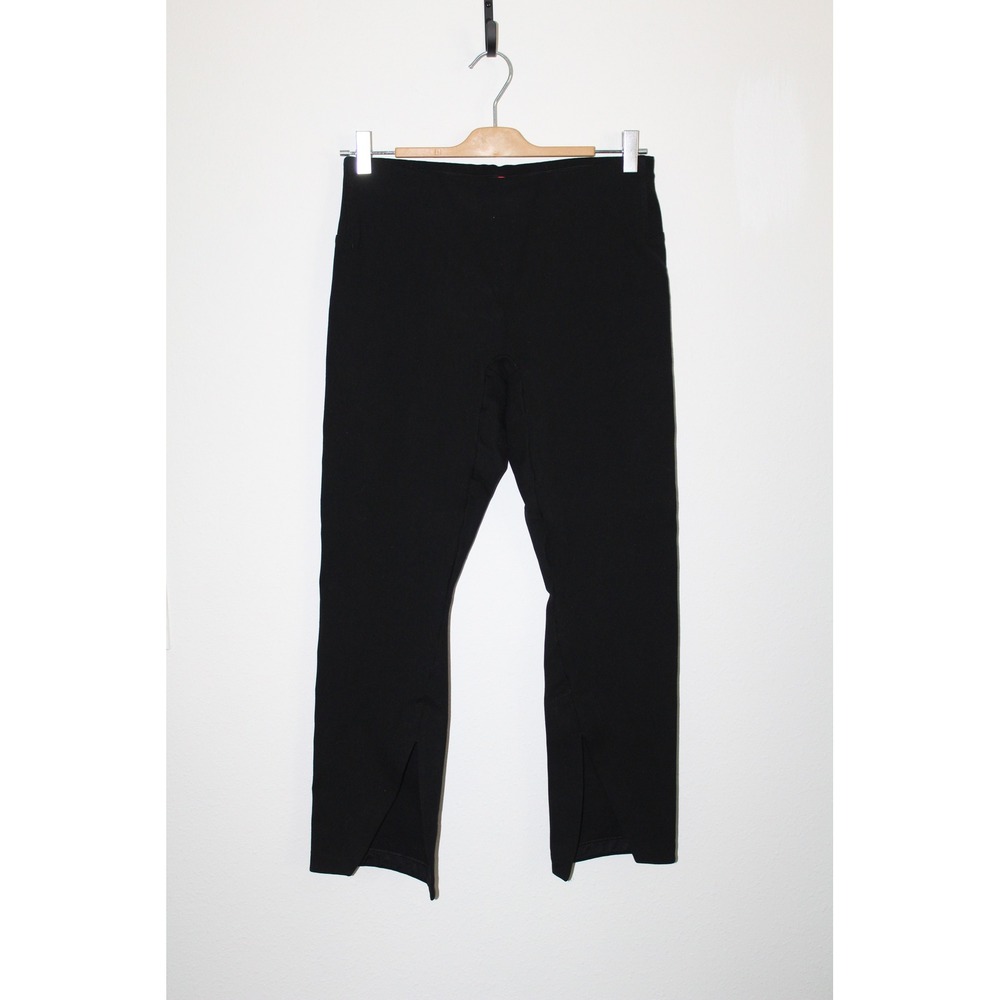Spanx Perfect Black Pant Cropped Kick Flare Split Hem Trousers Black Large
